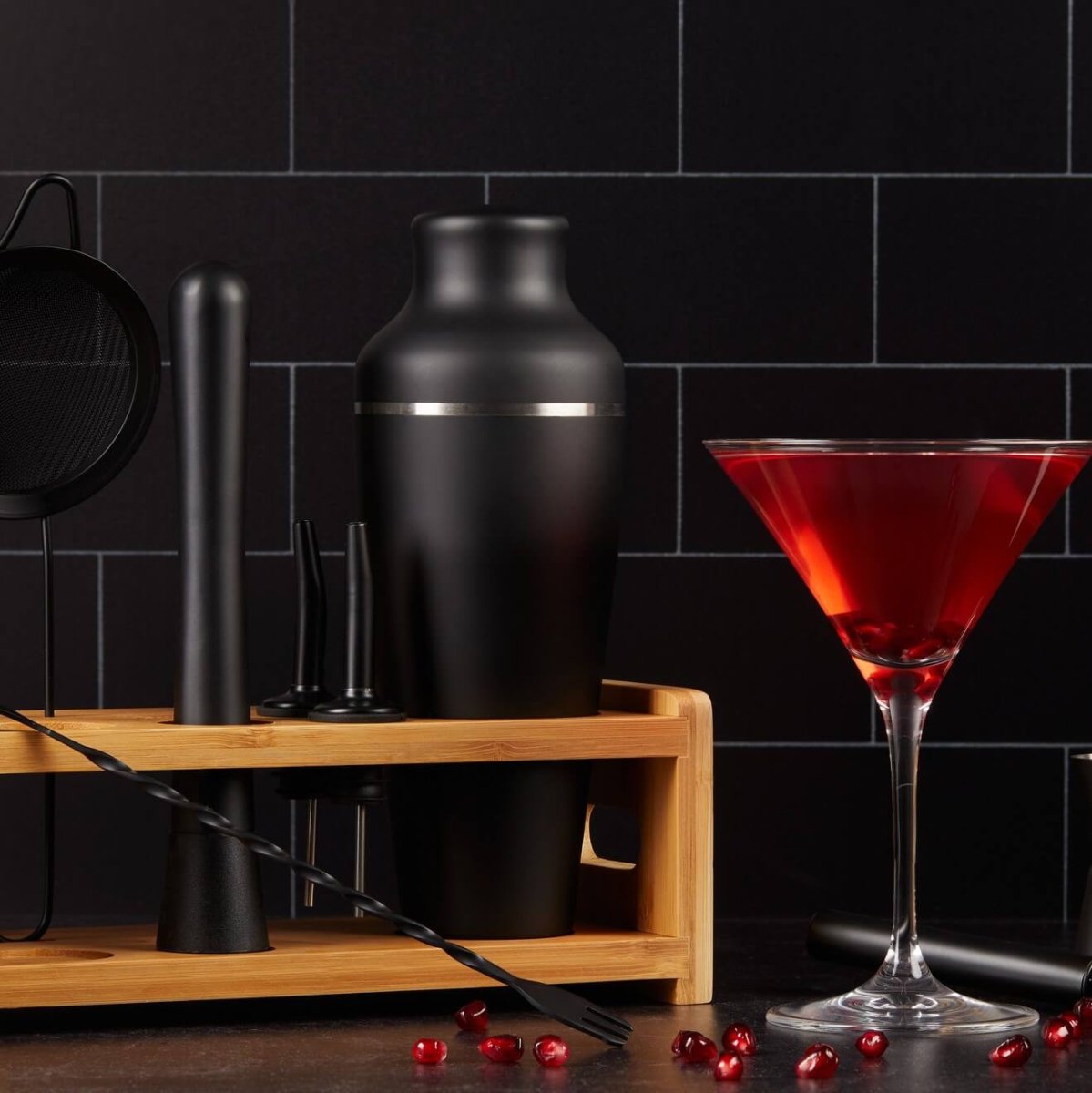 8-Piece Cocktail Shaker Set with Stand - immagine 4